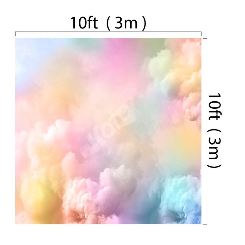 Kate 10Ã—10ft Colorful Clouds Photography Backdrop Pink Blue Gradient Backdrop Abstract Background Fabric Photo Studio Props for Photographer Pictures - Image 2